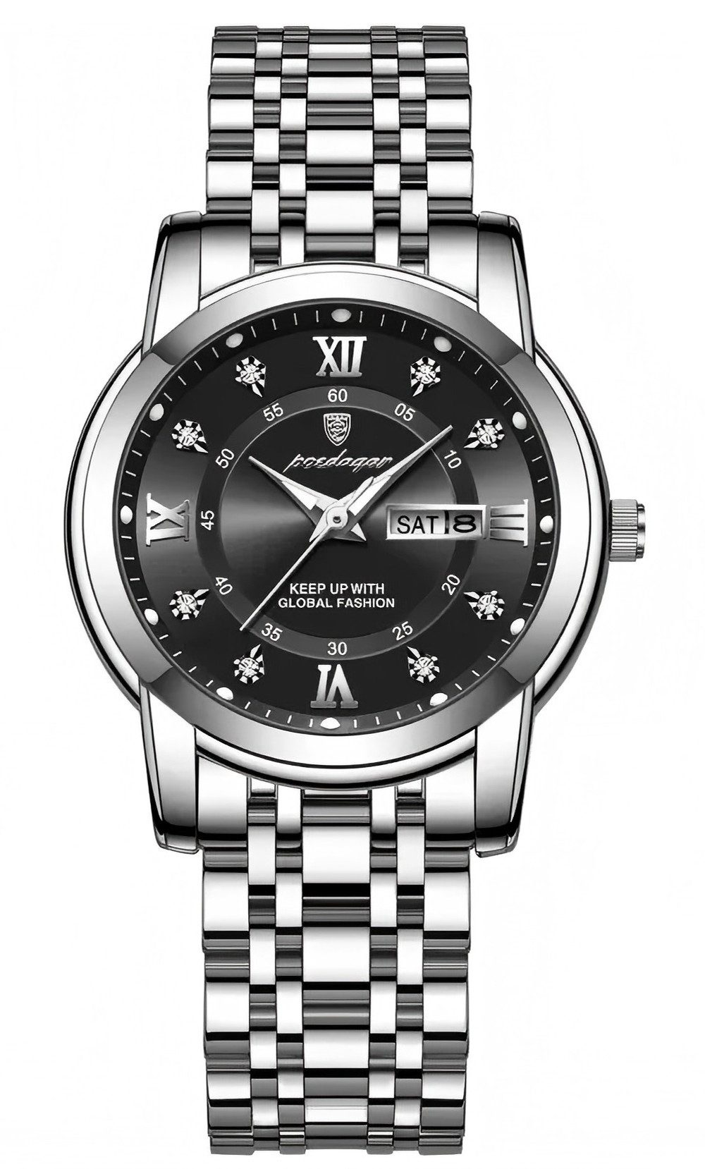 ibettertec Quarzuhr Quarzuhr, Edelstahl Uhr für Damen modisch und leger, (Quarzuhr Multifunktionsuhr Armbanduhr, Chronograph Damenuhr)