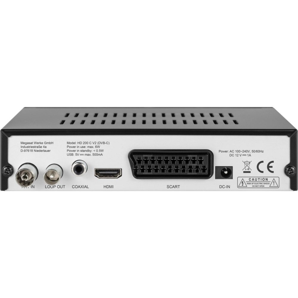 Megasat Megasat HD 200 C (V2) HDTV-Kabelreceiver für brillante Bilder. Kabel-Receiver (DVB-C Kabel-Receiver, Brillante HD-Qualität)
