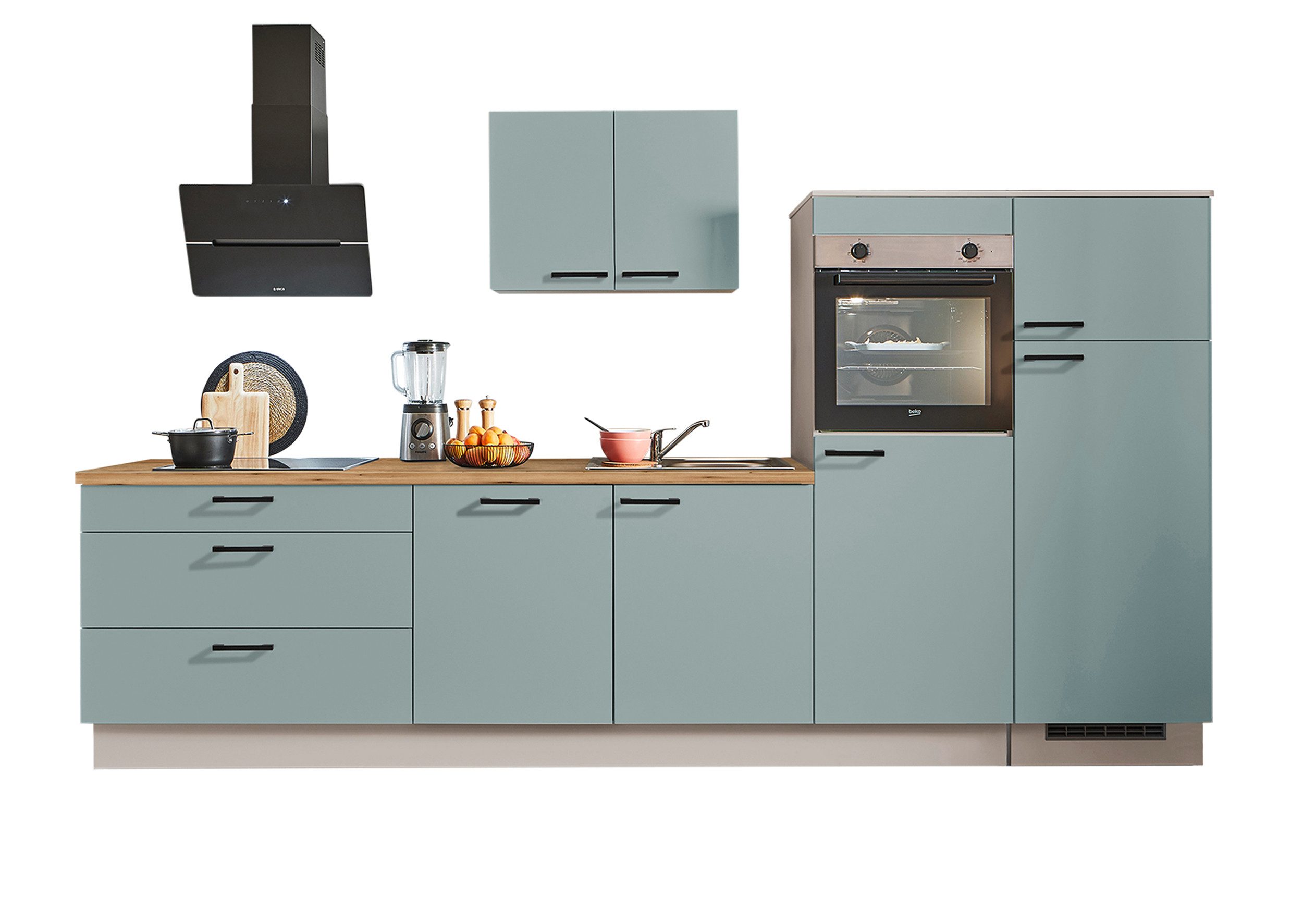 pino Küchenzeile Veas, individuell anpassbar, gratis Küchenplanung mit Profis, (Breite 340cm), vormontiert, wahlw. mit E-Geräten, Preis inkl. Lieferung