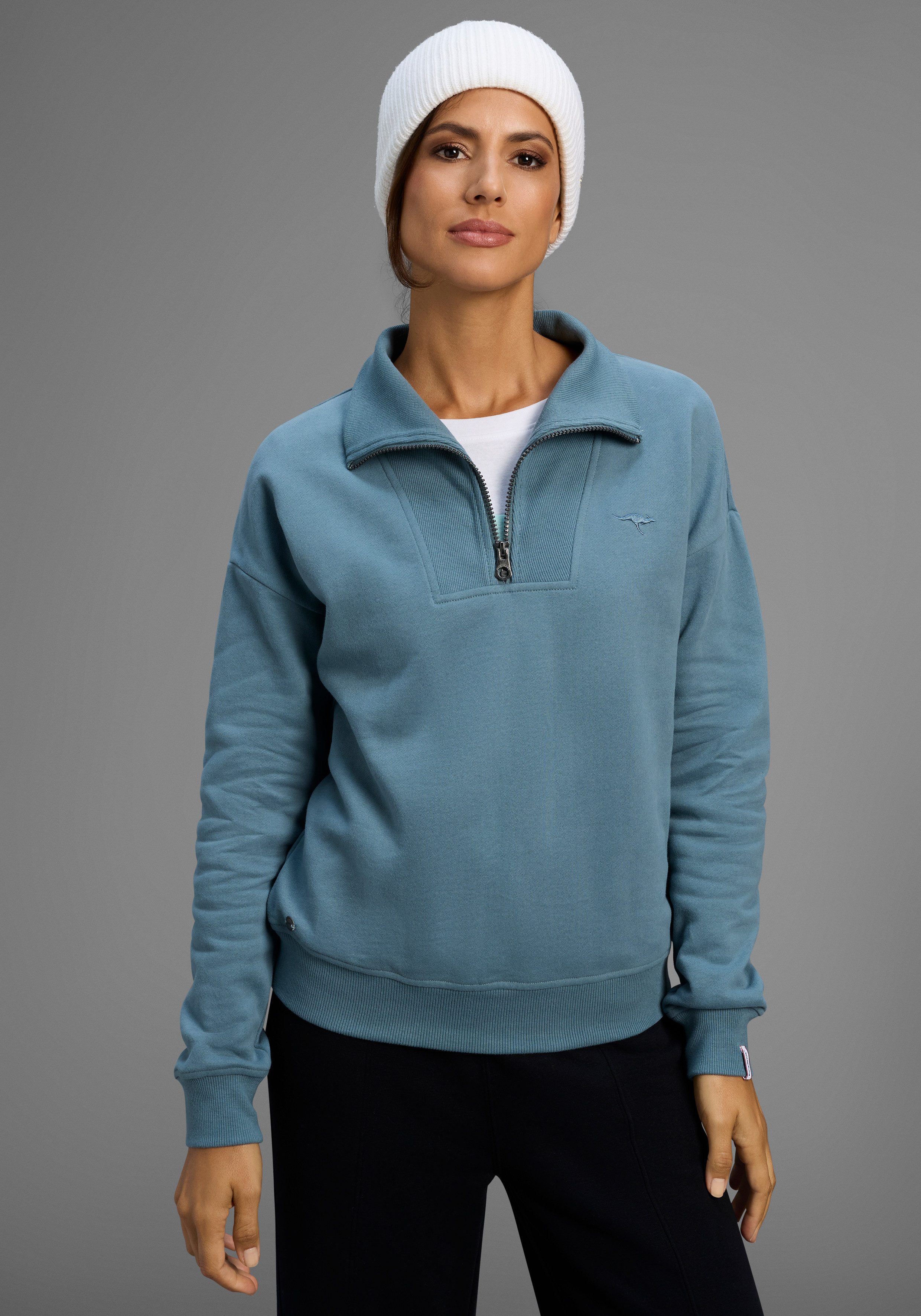 KangaROOS Sweatshirt mit Troyer-Kragen günstig online kaufen