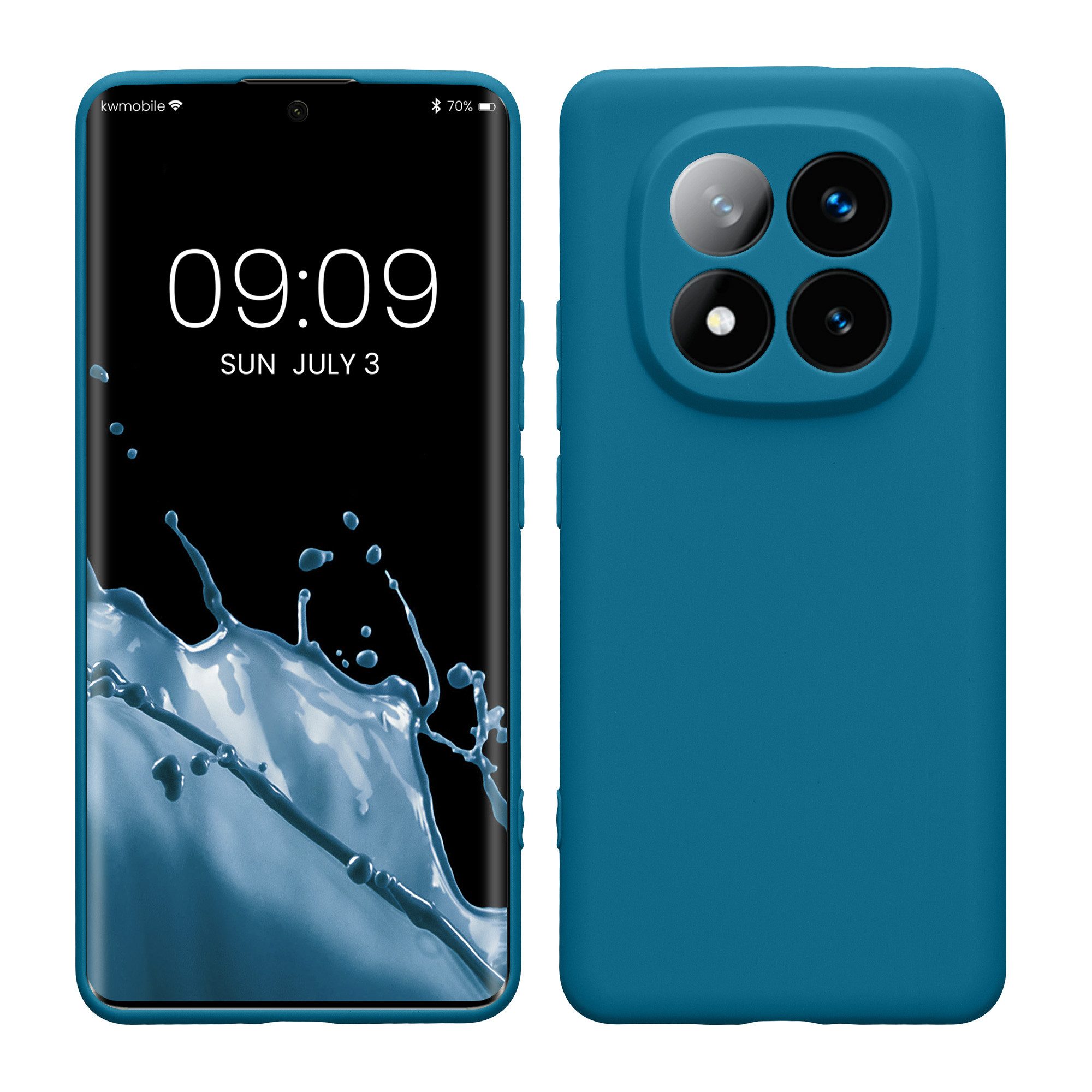 kwmobile Handyhülle Hülle für Xiaomi Redmi Note 14 Pro+ 5G / Redmi Note 14 Pro Plus 5G, Backcover Silikon - Soft Handyhülle - Handy Case in Karibikblau