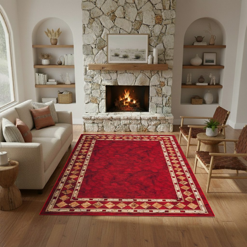 Tapiso Teppich NORA, rechteckig, Höhe: 5 mm, Eleganter Kurzflorteppich mit rutschfester Rückseite