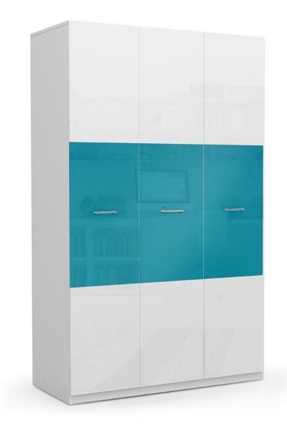 Xlmoebel Kinderkleiderschrank Blauer Holzschrank für das Kinderzimmer im modernen Design (3-türig) Made in Europa