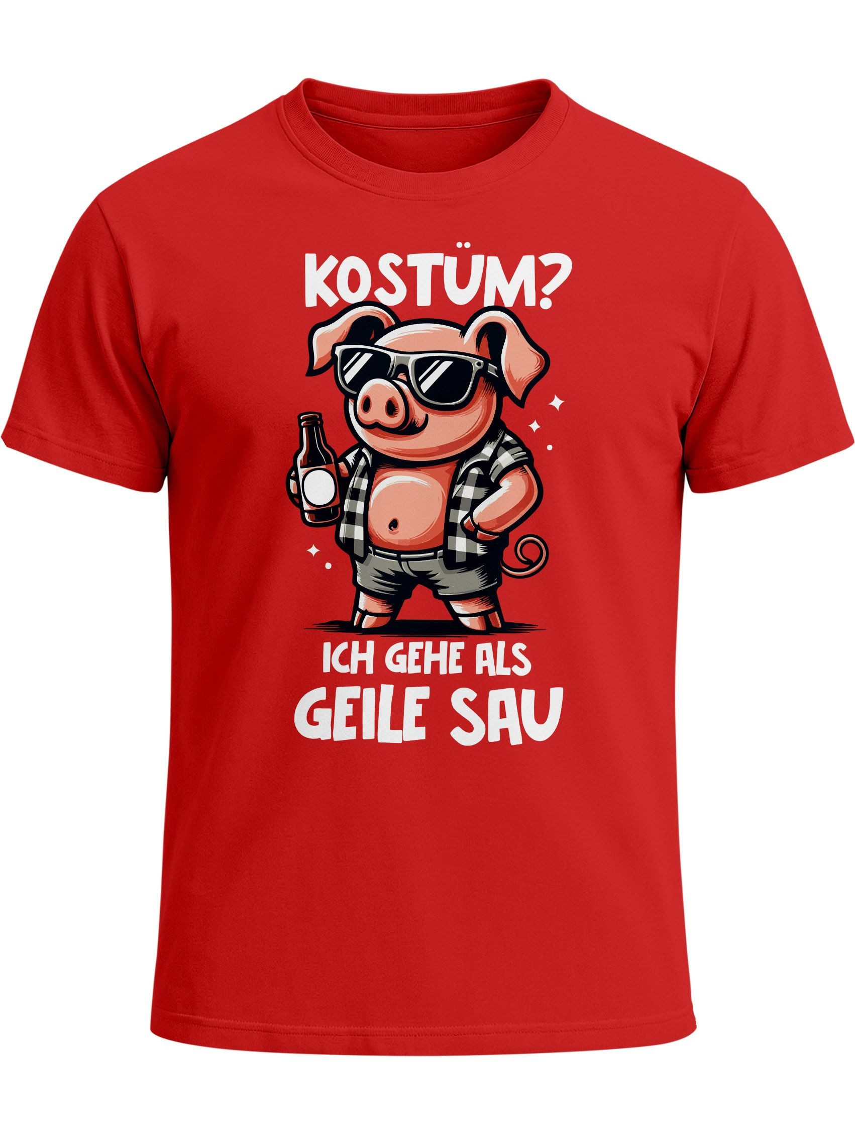 Print-Shirt Herren T-Shirt Fasching Karneval Kostüm-Ersatz Verkleidung Last
