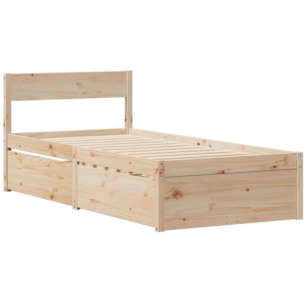vidaXL Bett Massivholzbett ohne Matratze 75x190 günstig online kaufen
