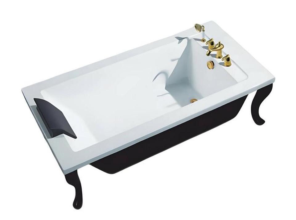 JVmoebel Badewanne Elegante schwarze Acrylwanne mit Komfortdesign, (1-tlg), Made in Europe