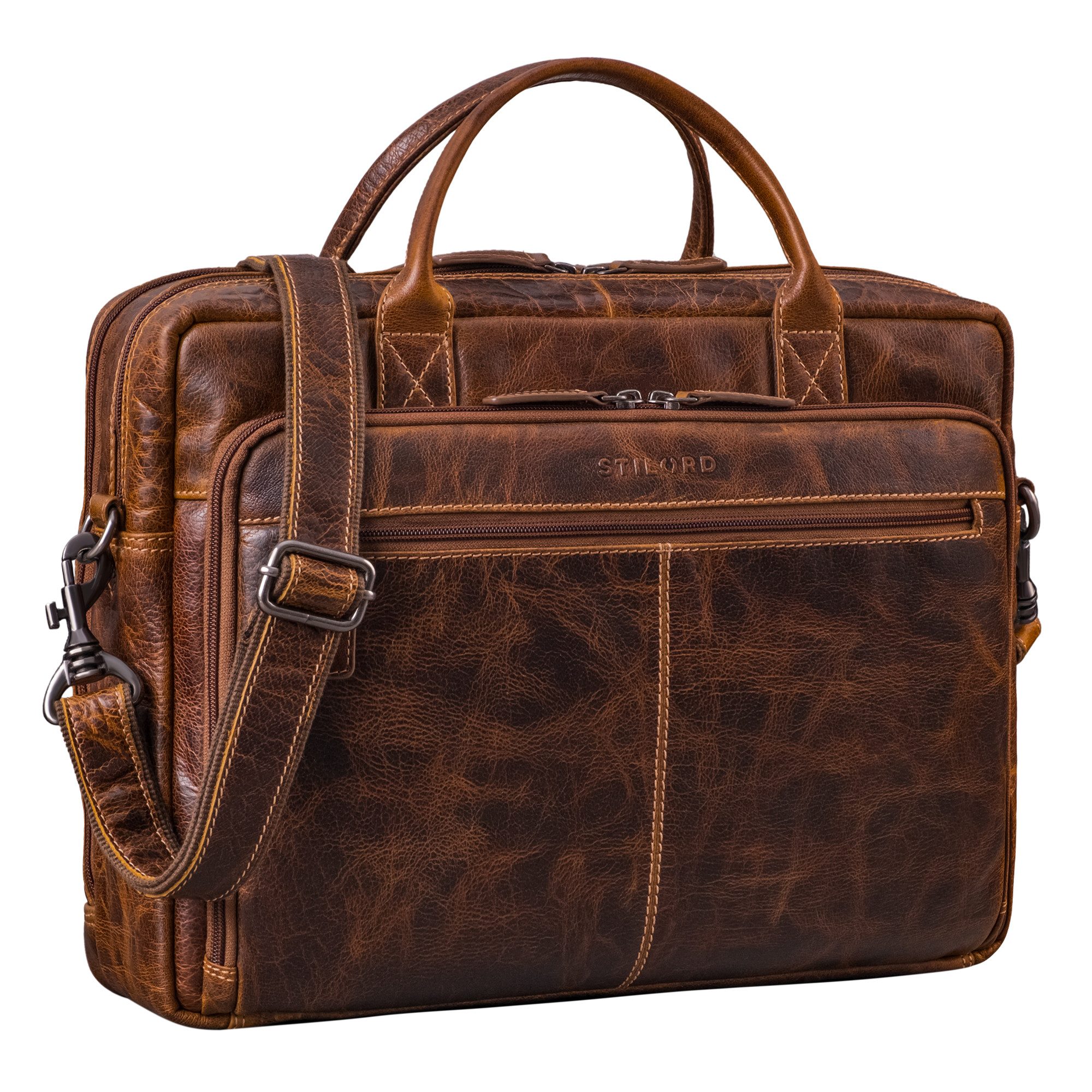 Laptoptasche "Zenon" Leder Aktentasche mit Laptopfach 15.6 - 16 Zoll Herren & Damen