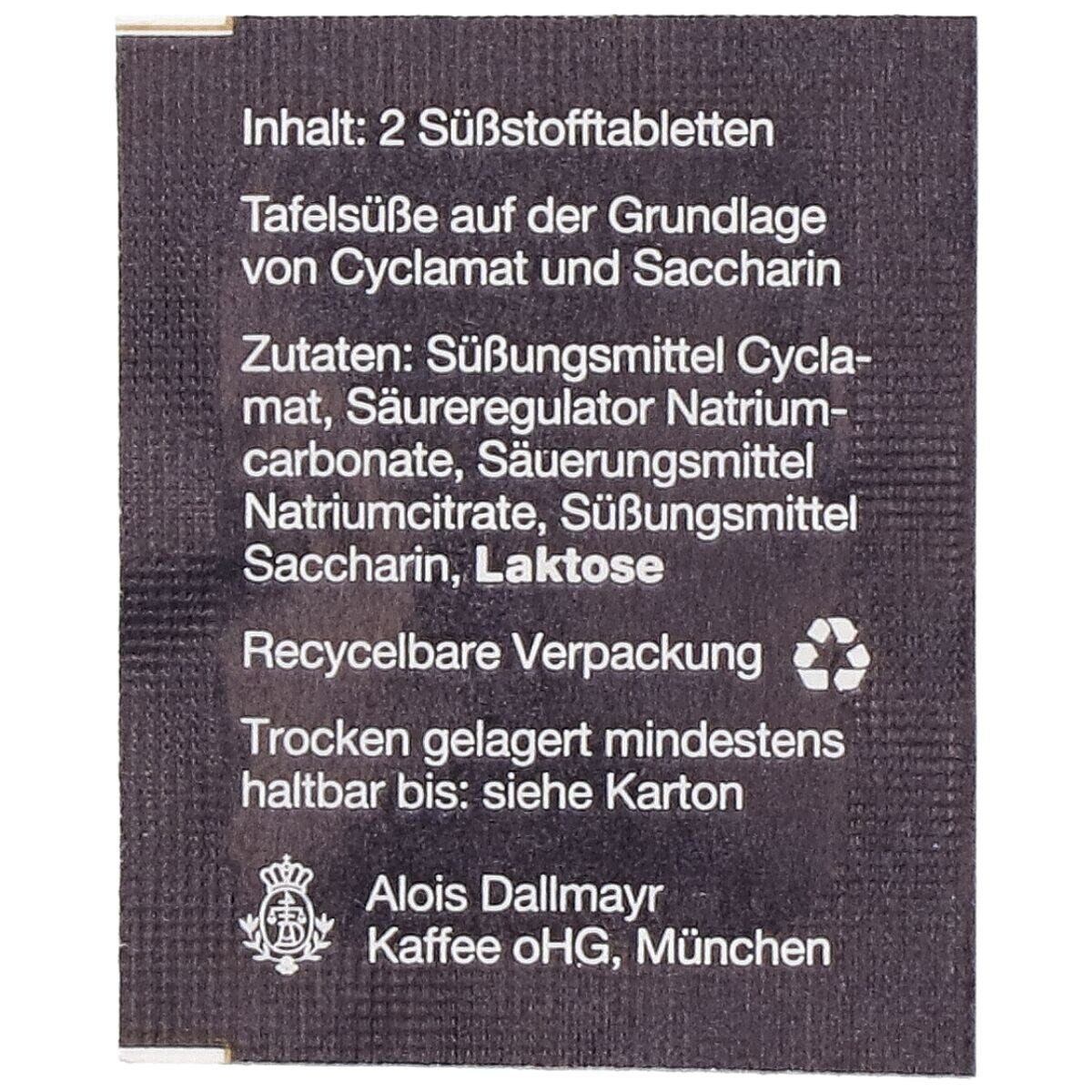 DALLMAYR Süßungsmittel, 2000 Briefchen x 2 Tabletten