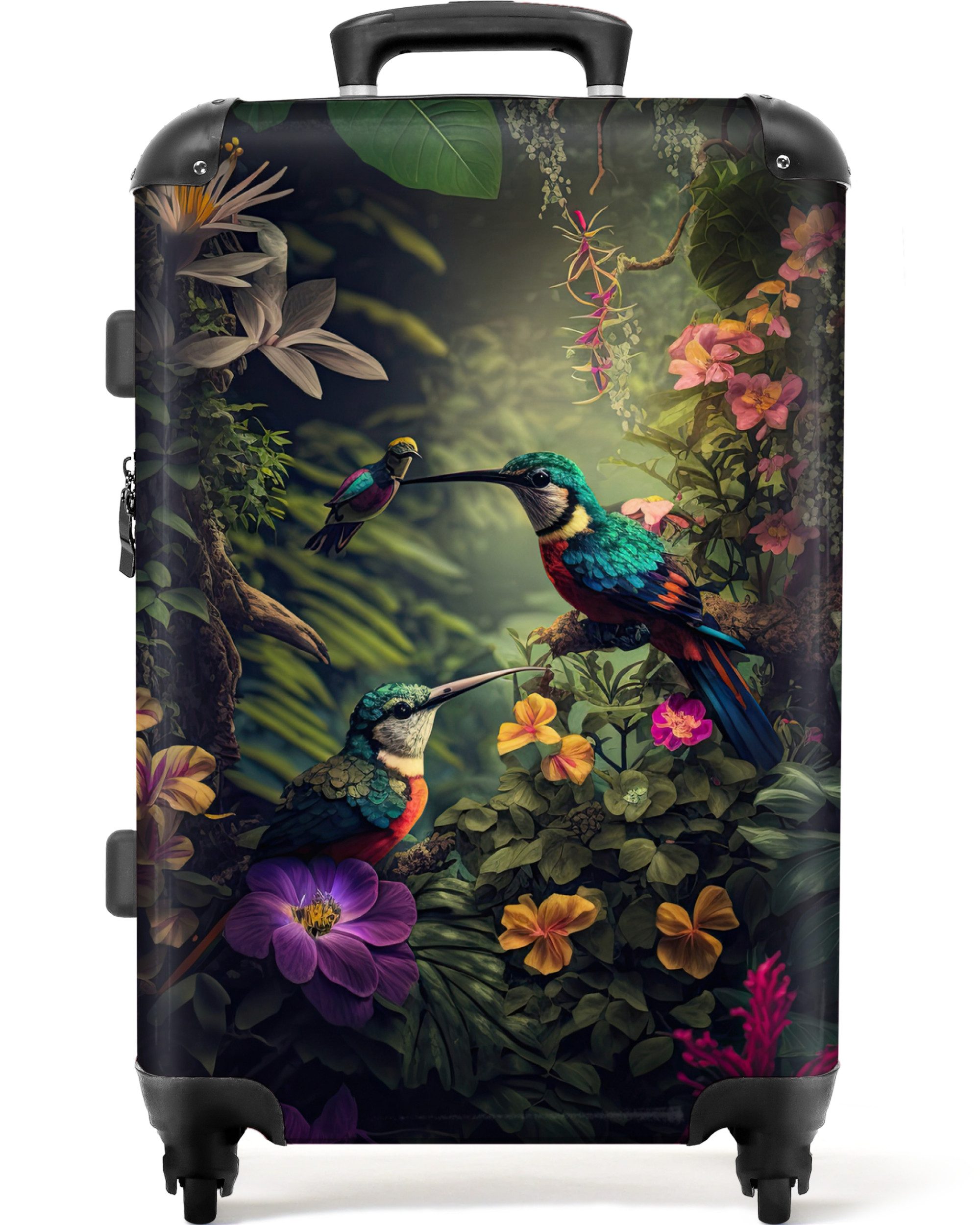 NoBoringSuitcases.com© Hartschalen-Trolley Blumen - Vogel - günstig online kaufen