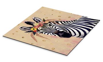 Posterlounge Alu-Dibond-Druck Victoria Borges, Klimt Zebra, Kinderzimmer Malerei