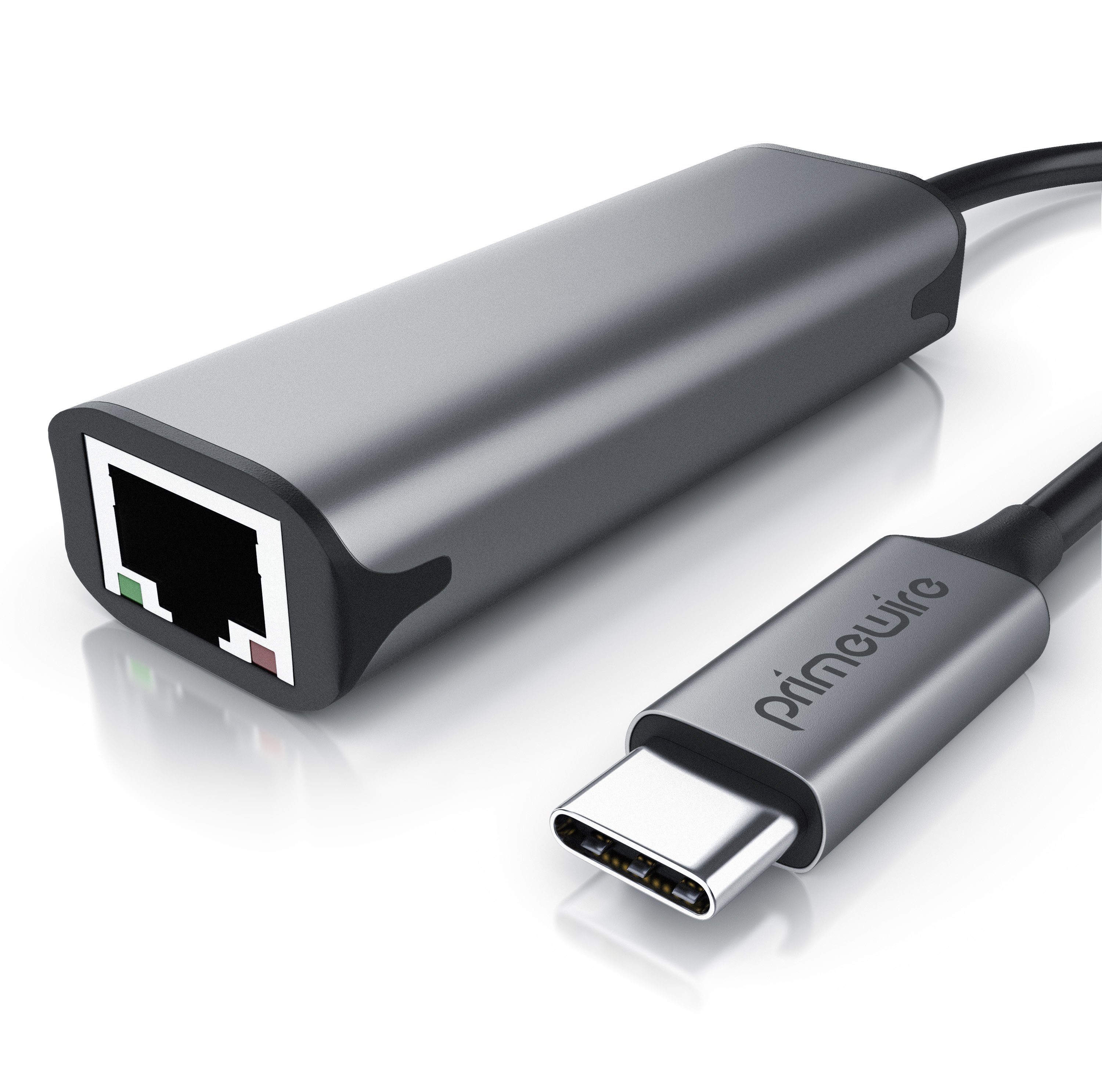 Primewire Netzwerkadapter USB 3.2 Typ C auf RJ45 Buchse LAN Adapter Netzwerk-Adapter USB-C zu RJ45, 15 cm, stabiles Gigabit-Internet statt …