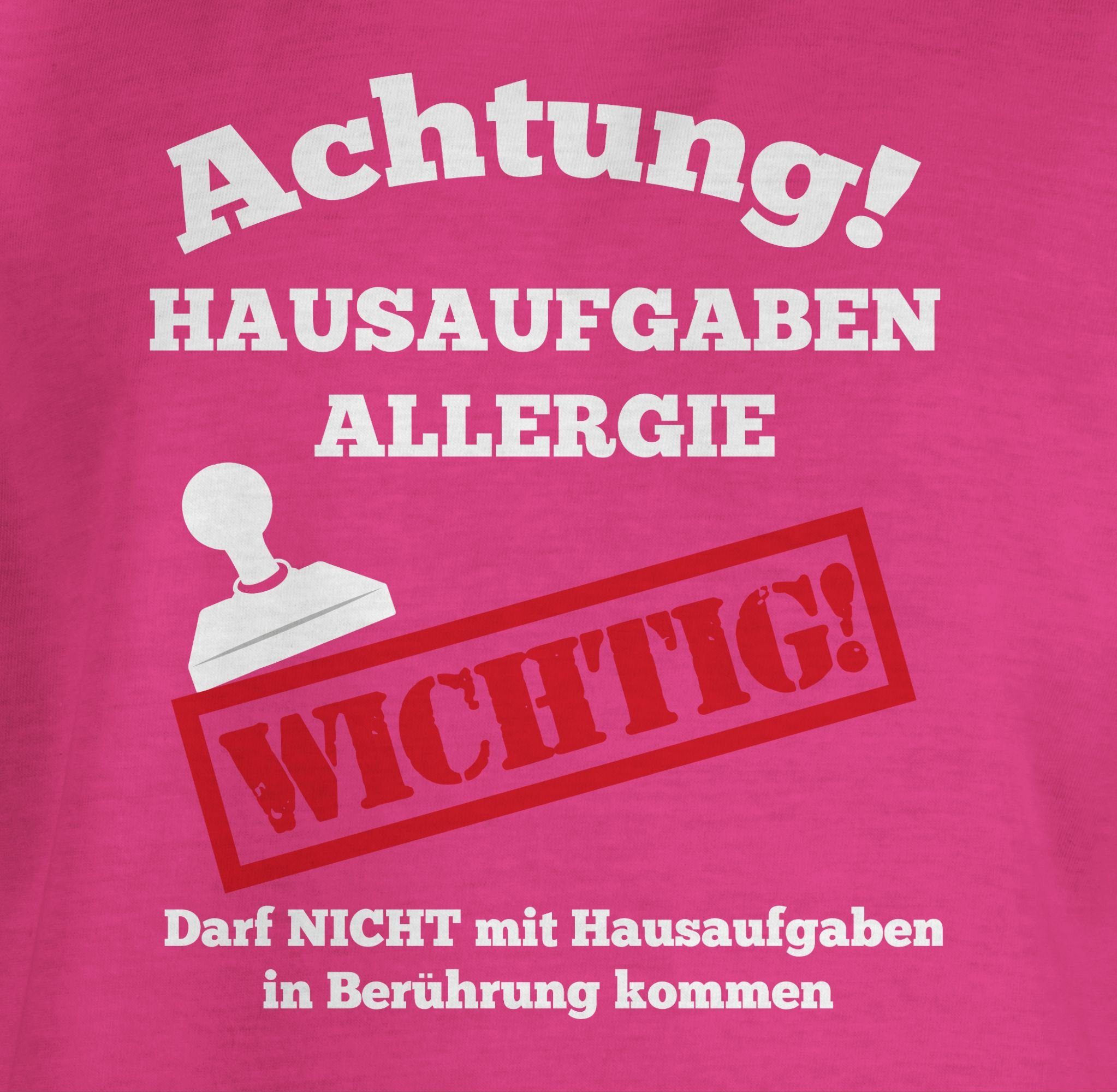 Kinder Kids (Gr. 92 -146) Shirtracer T-Shirt Achtung Hausaufgaben Allergie - Schulkind Einschulung und Schulanfang - Mädchen Kin
