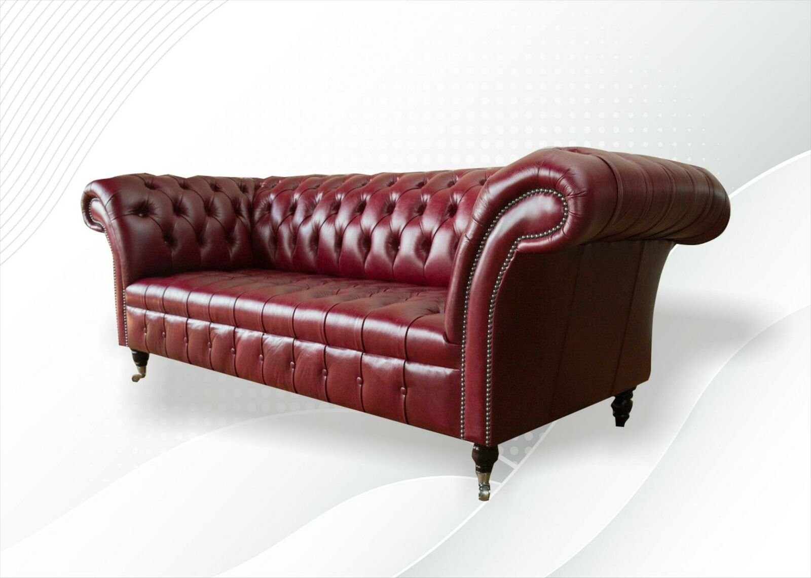 Chesterfield Made Chesterfield-Sofa Moderne Bordaux Möbel Dreisitzer in JVmoebel Europe Neu,
