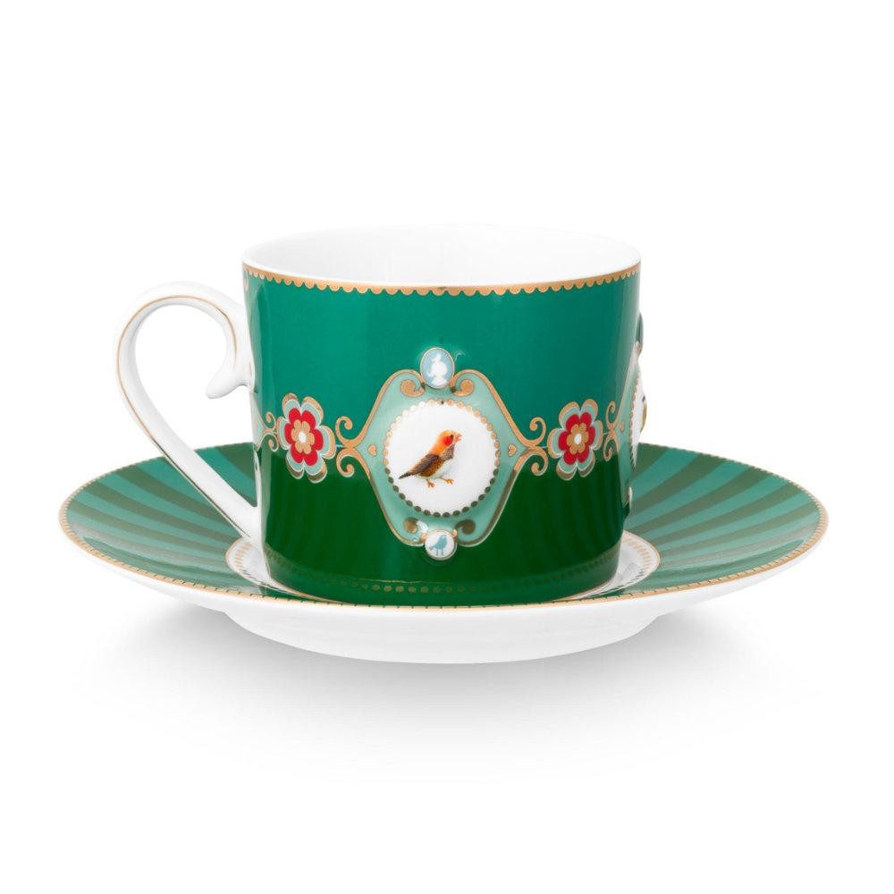 PiP Studio Tasse Tasse mit Untertasse Love Birds Emerald-Green (2-teilig) – Bild 3 von 5