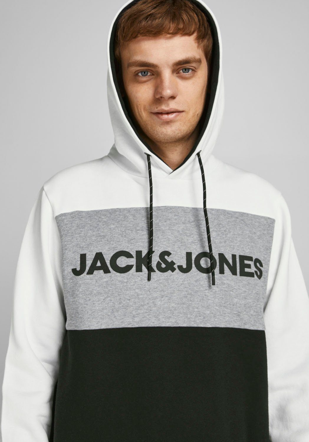 Jack weiß LOGO SWEAT & HOOD BLOCKIN Jones Kapuzensweatshirt