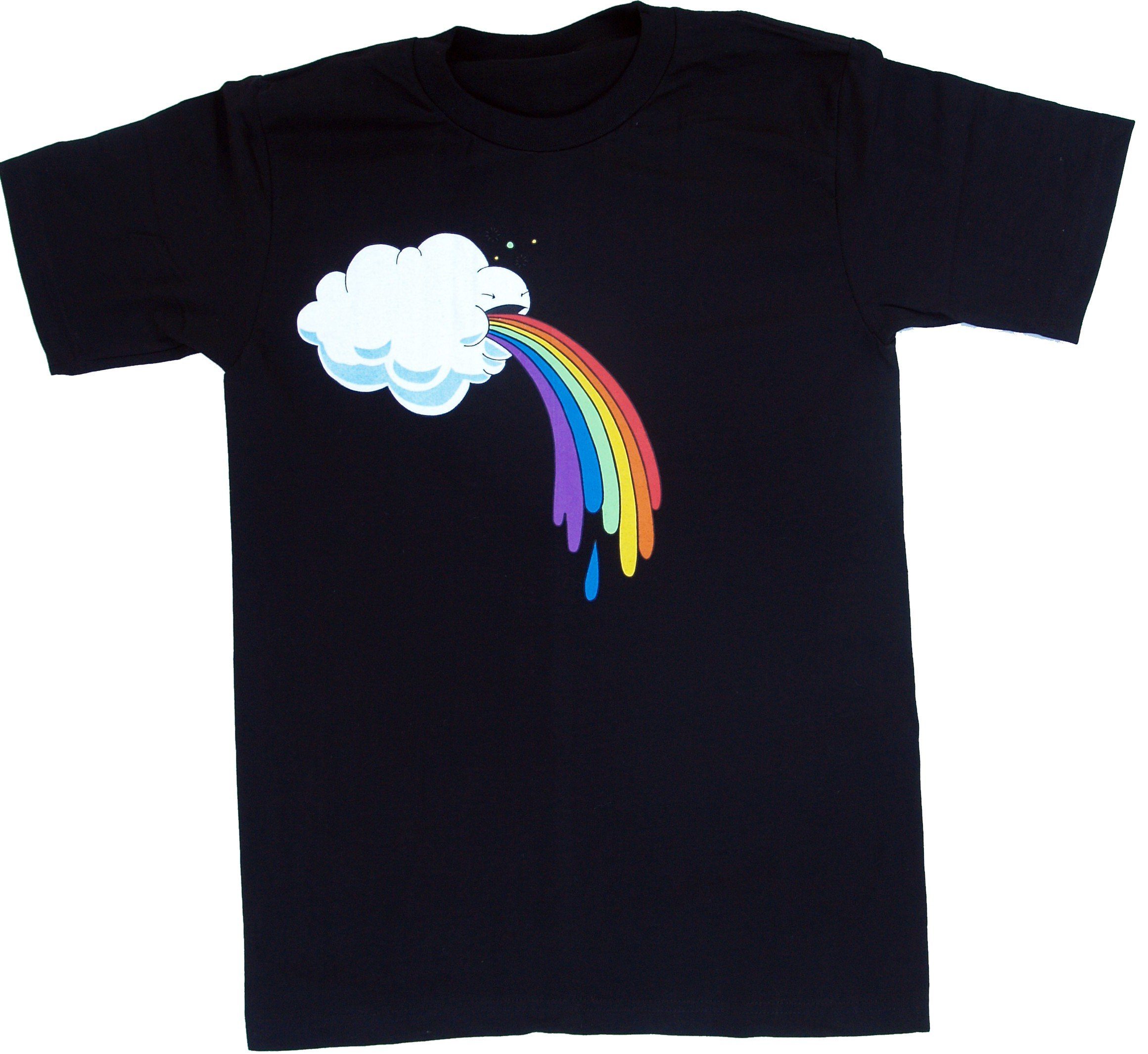 Guru-Shop T-Shirt Fun Retro Art T-Shirt `Wolke` - dunkelblau alternative Bekleidung