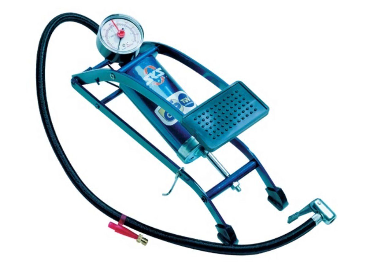 SKS Luftpumpe SKS Fußluftpumpe 5 bar Einzelzylinder mit Manometer