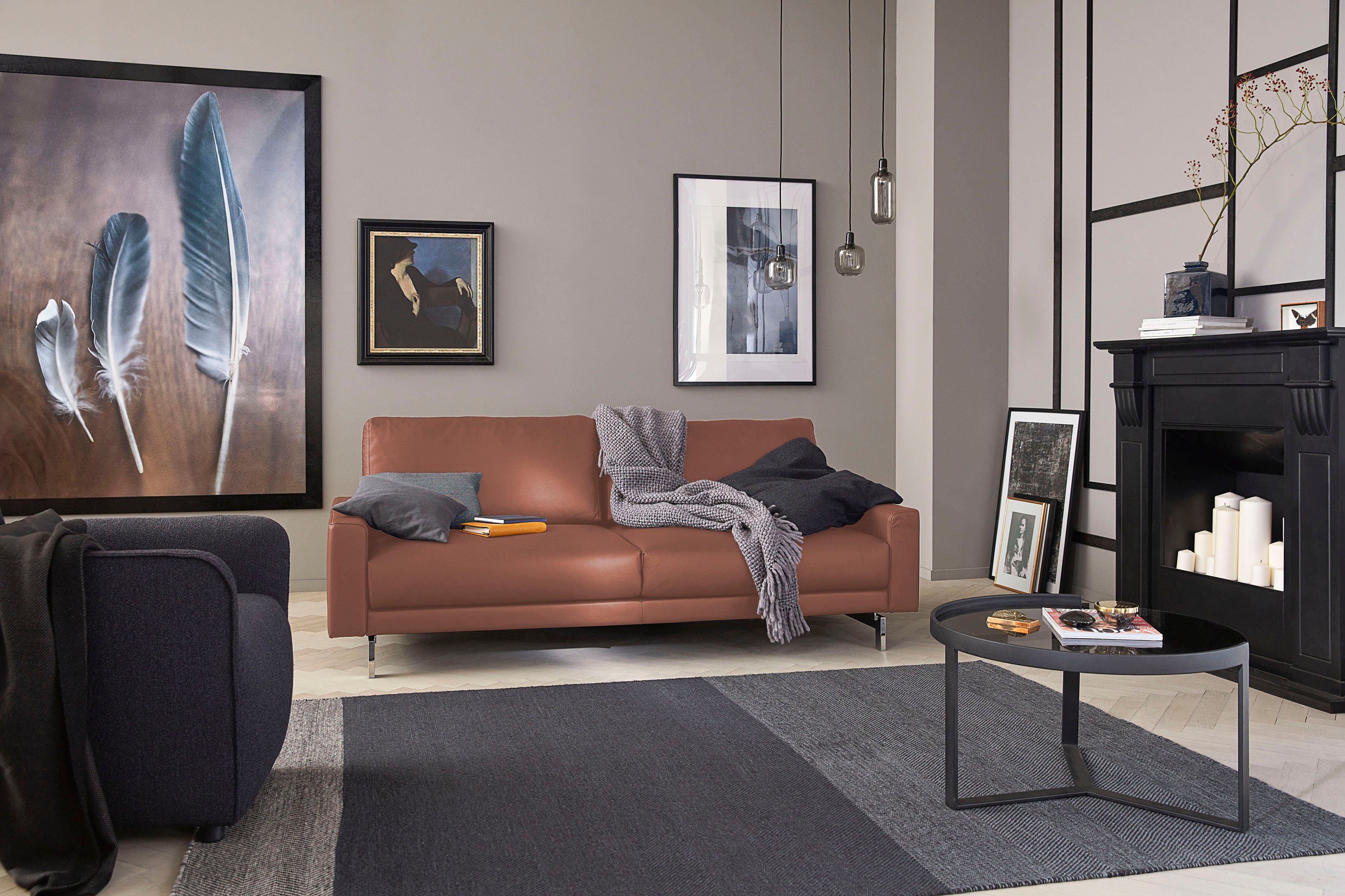 hülsta sofa 2-Sitzer hs.450, Armlehne niedrig, Fuß chromfarben glänzend, Breite 164 cm
