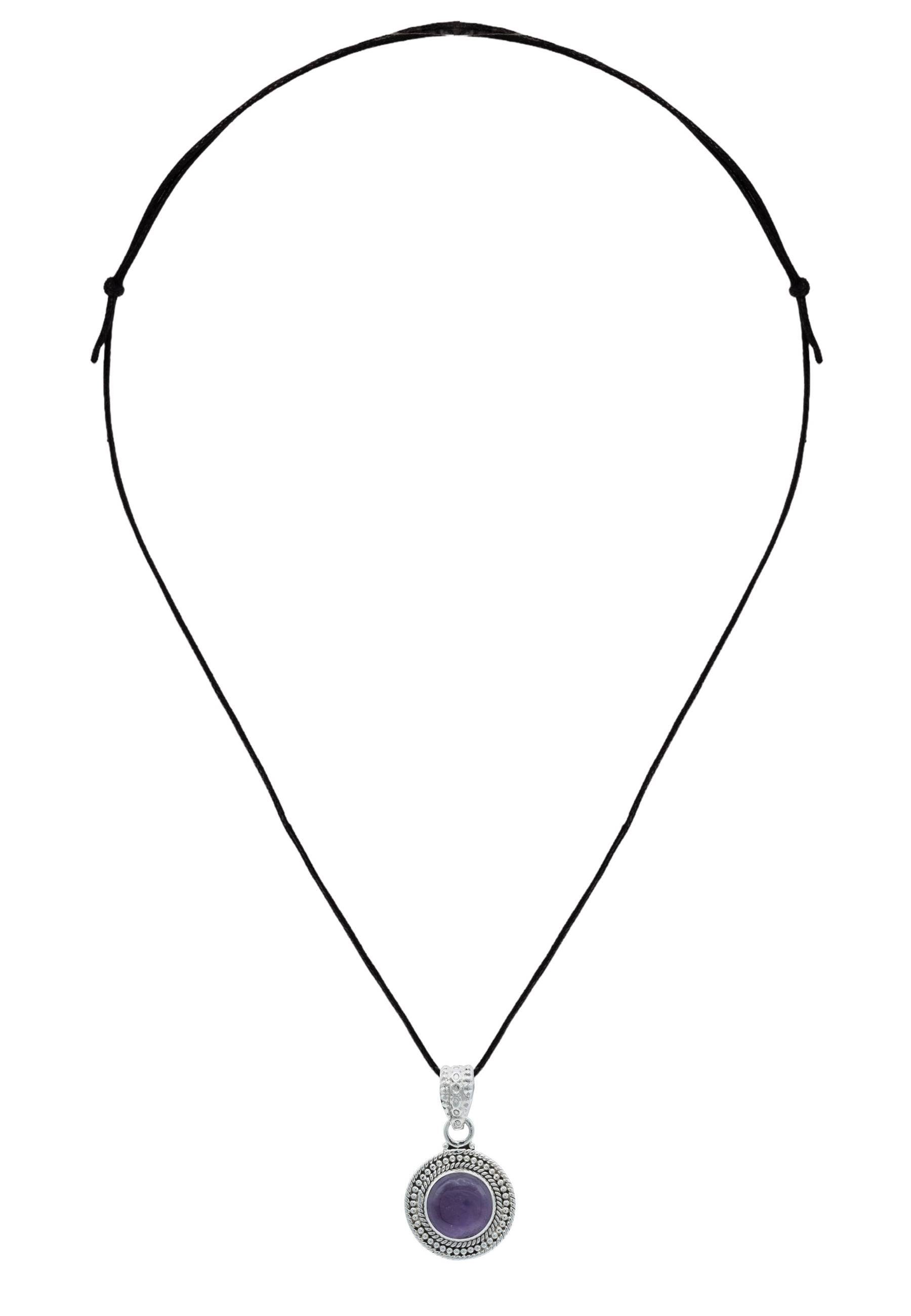 mantraroma Amethyst mit 925er Kettenanhänger Silber