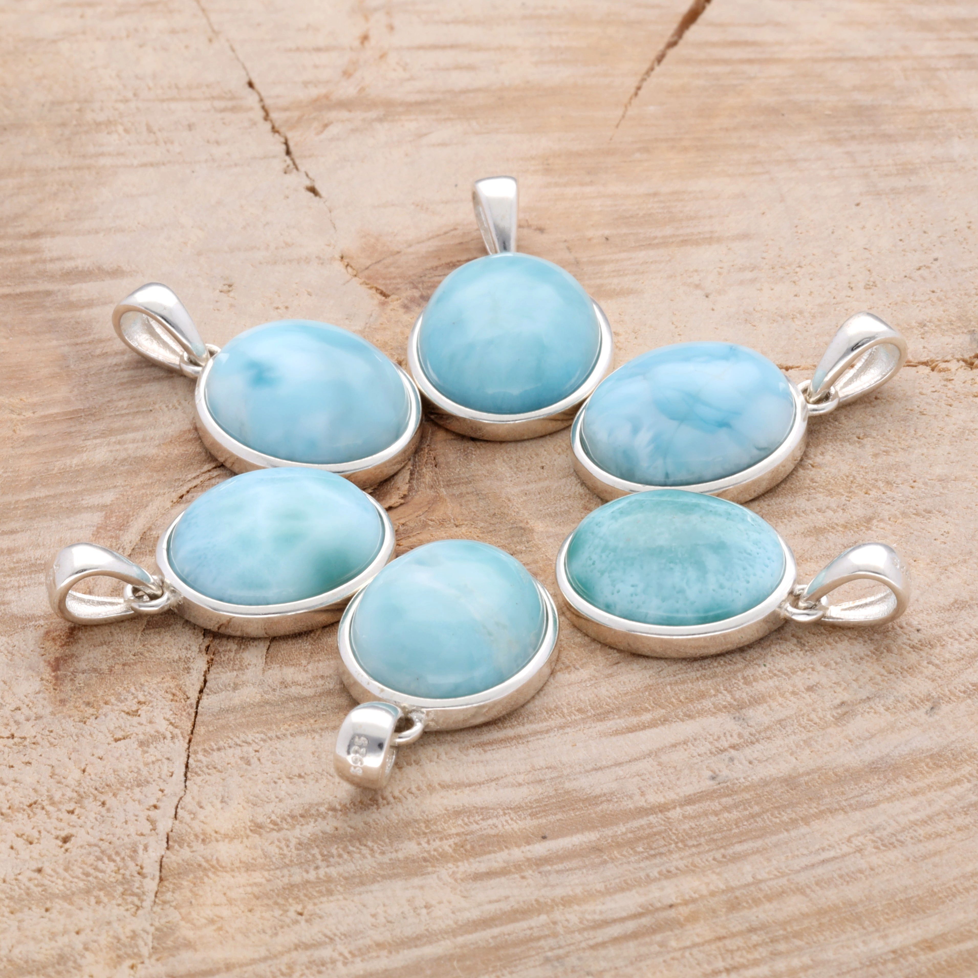 Lebensquelle Plus Kettenanhänger Larimar Anhänger (oval) in Silber gefasst – Bild 3 von 5