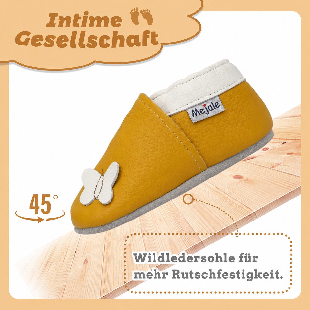 Mejale Mejale Leder Krabbelschuhe Babyschuhe Lauflernschuhe 100% Leder Hausschuh Rutschfestes – Bild 4 von 5
