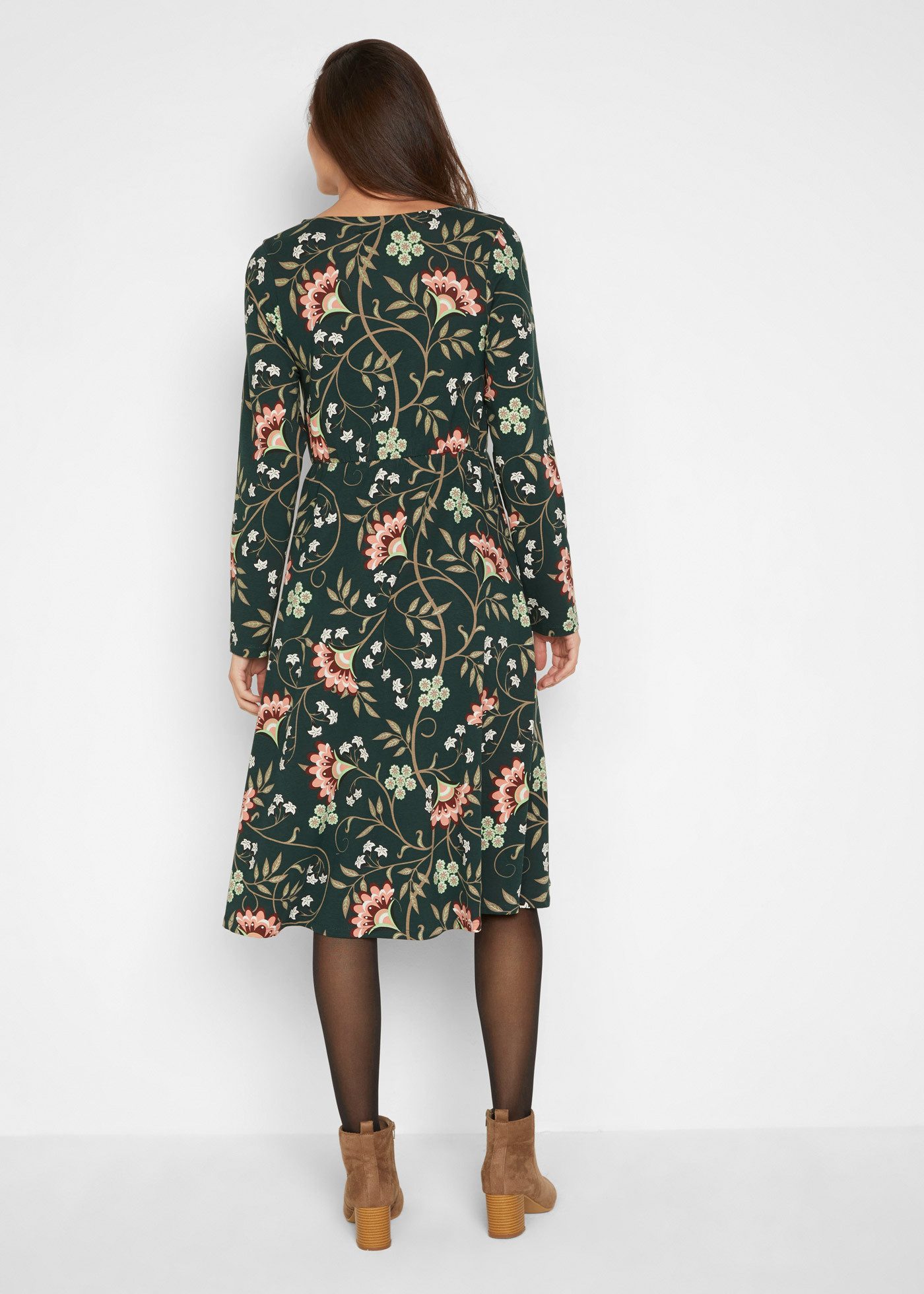 bonprix Jerseykleid Baumwoll-Jerseykleid in Wickeloptik günstig online kaufen