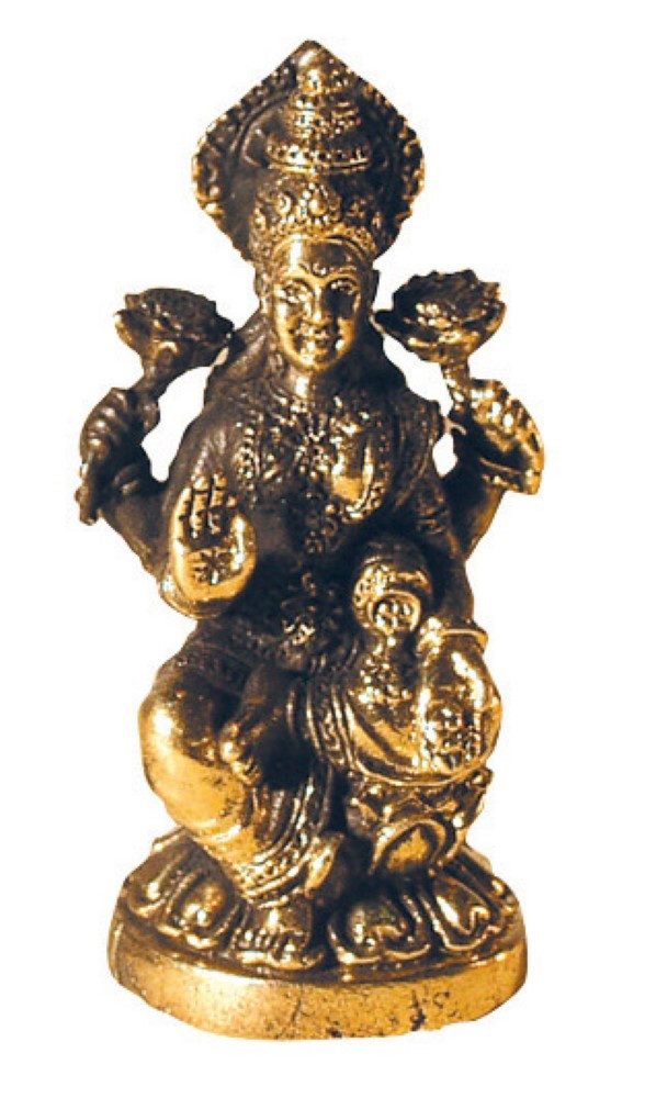 Saraswati Dekofigur Lakshmi sitzend Messing 3cm