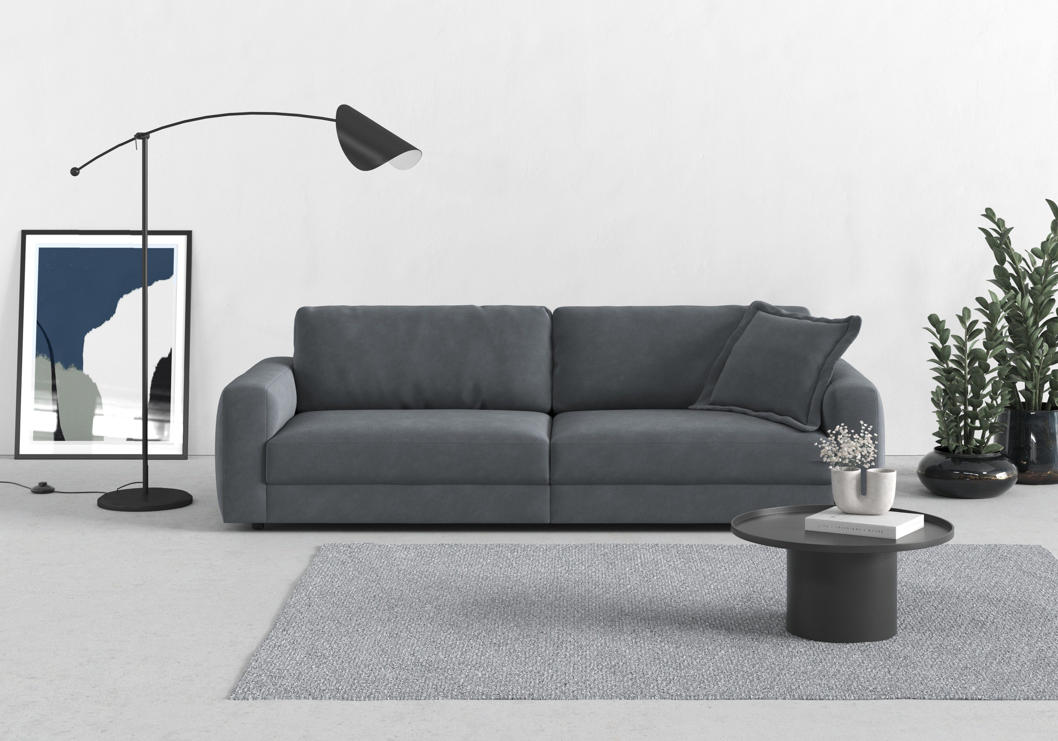 TRENDMANUFAKTUR Big-Sofa Bourbon, Designsofa, Mega Sofa mit tollem Sitzkomfort, Breite 264cm, mit extra hohem Sitzkomfort, in trendigem Cord Bezug erhältlich