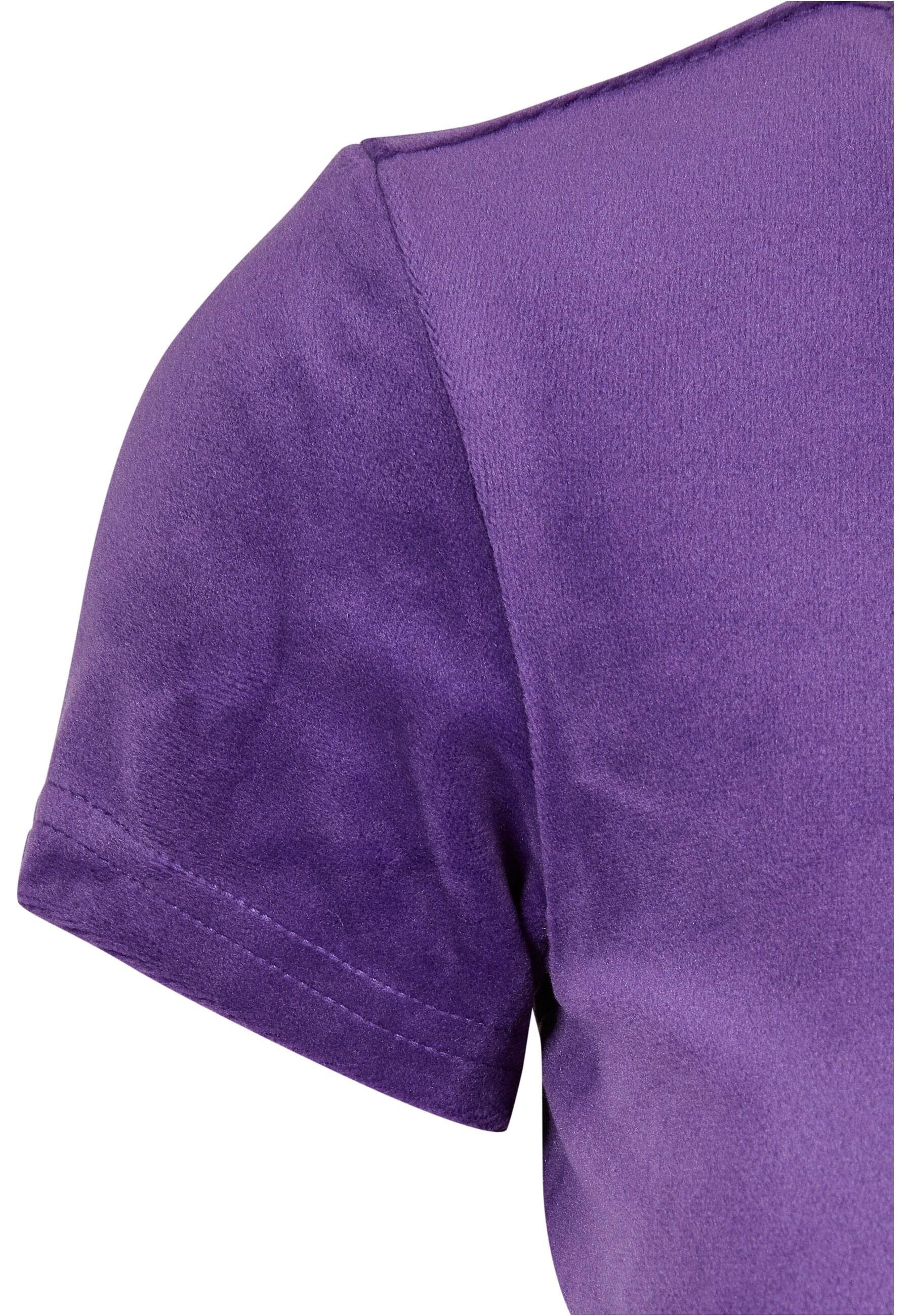 URBAN CLASSICS Langarmshirt Damen Tee realviolet Short Ladies Velvet (1-tlg)