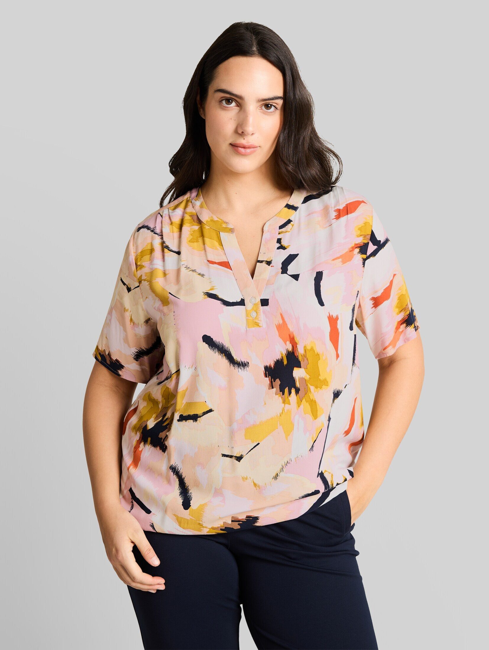 TOM TAILOR PLUS Kurzarmbluse Blusen & Shirts Plus Size - Bluse mit Muster