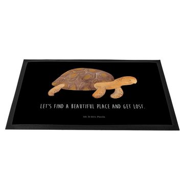 Fußmatte Schildkröte marschiert - Schwarz - Geschenk, Haustürmatte, Türmatte, Mr. & Mrs. Panda, Höhe: 0.6 mm