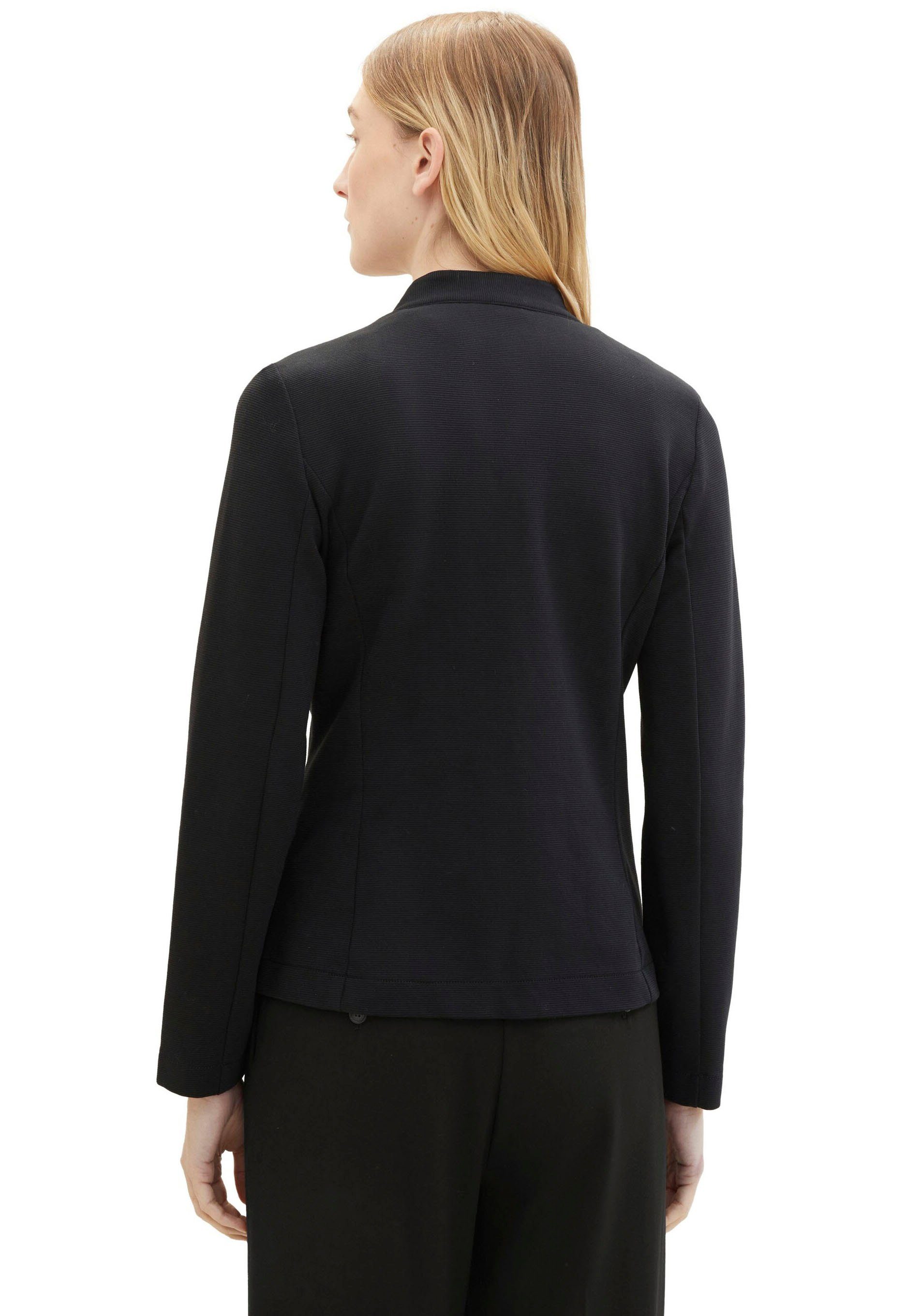 TOM TAILOR Sweatblazer Fied mit aufgesetzten Taschen und Struktur