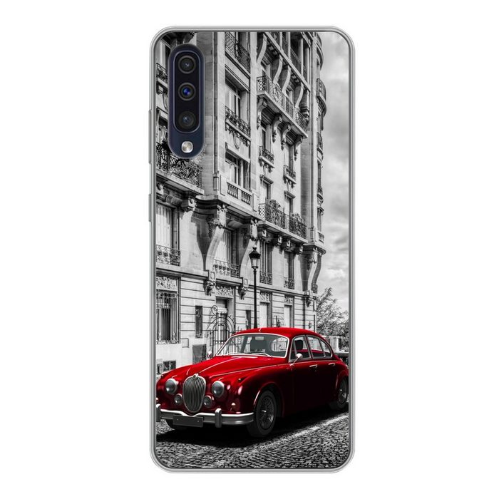 MuchoWow Handyhülle Eiffelturm - Paris - Schwarz Handyhülle Samsung Galaxy A30s Smartphone-Bumper Print Handy