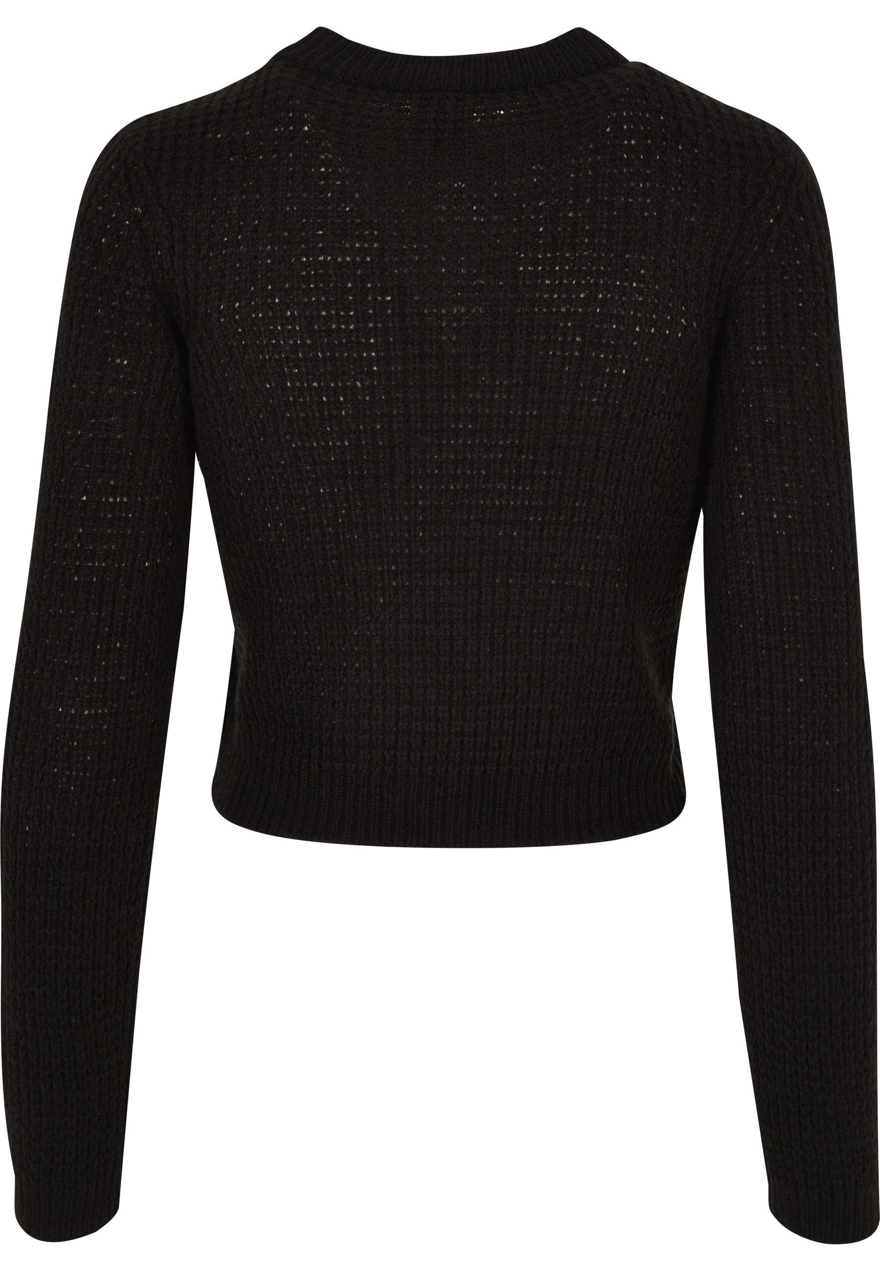 URBAN CLASSICS Fleecepullover Urban Classics Damen Ladies Short Waffle Swea günstig online kaufen