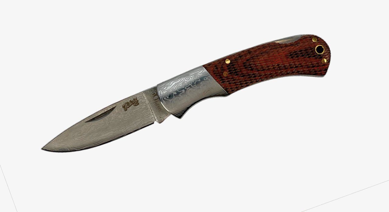 Herbertz Taschenmesser, (Herbertz Taschenmesser, AISI 420 Stahl, rostfrei), Pakkaholz-Griff, Back-Lock, Fangriemenöse