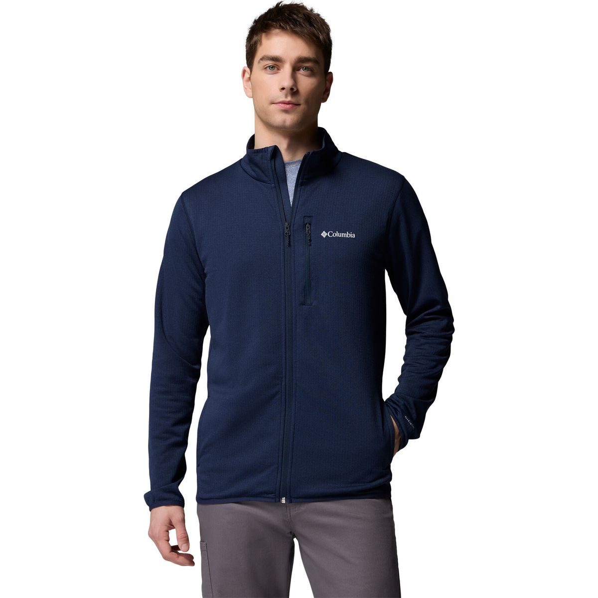 Columbia Fleecejacke Men's Essential Hike Grid Fleece Jacket Funktionale Fleecejacke aus recyceltem Material mit Omni-Wick™