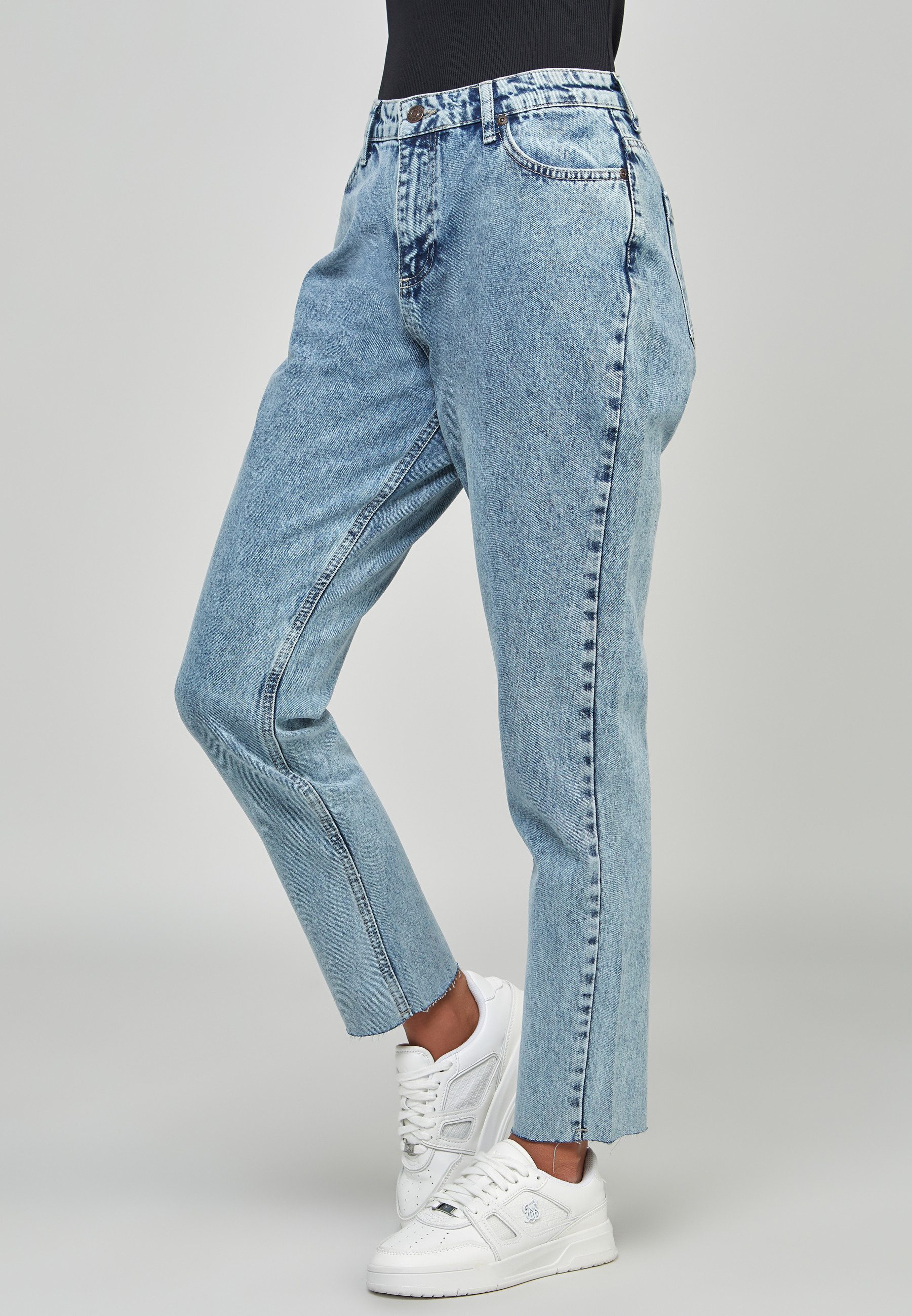 Siksilk 2-in-1-Top SikSilk Damen Light Blau Wash Embroidered Mom Jean