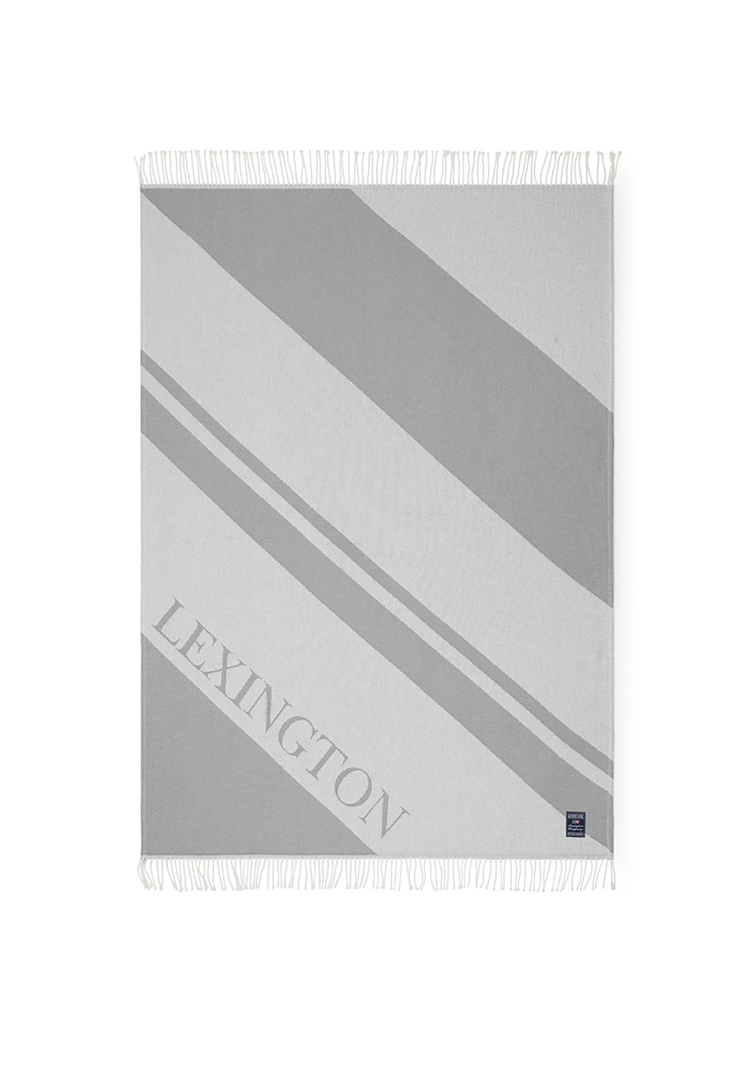 Lexington Cotton Recycled gray/white Plaid block Logo,