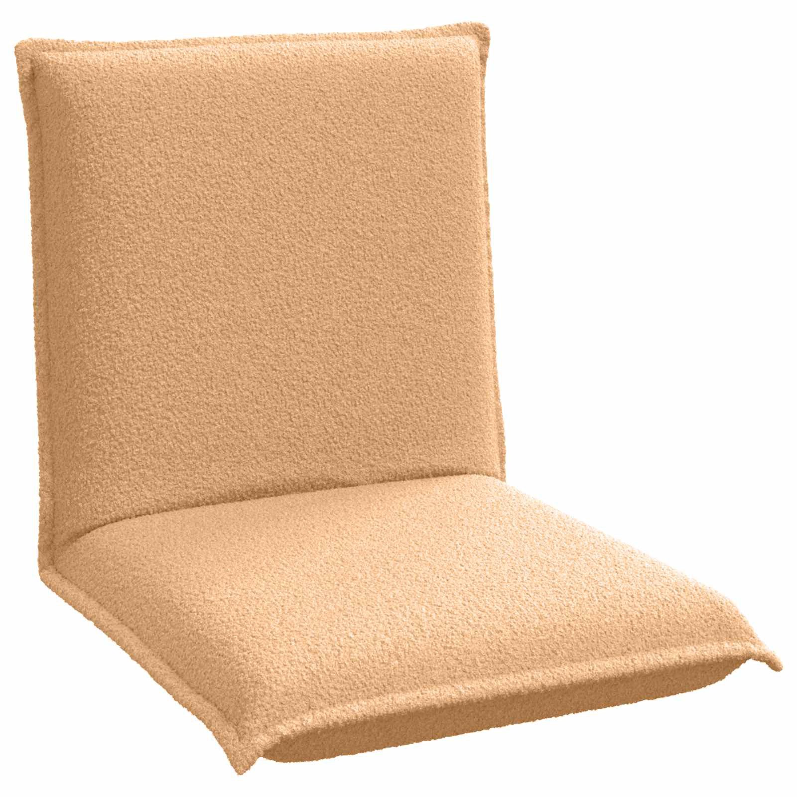 vidaXL Bodenkissen Verstellbarer Fußsessel Beige Schafstoff