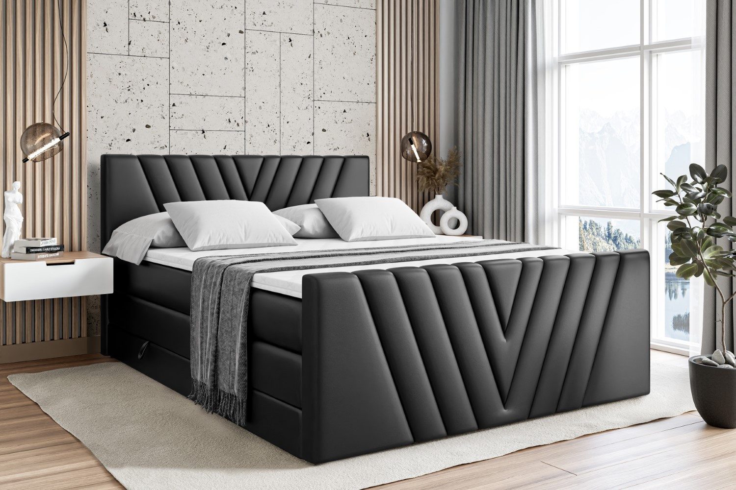 ALTDECOR Boxspringbett ERNINA-Z KING (Multipocket-Matratze H4, günstig online kaufen