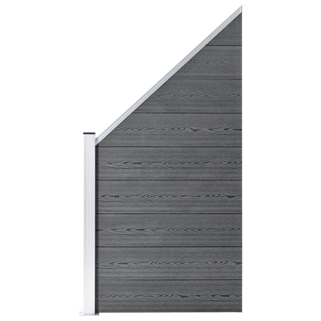 Gartentor Zaunelement WPC 95x105-180 cm Grau