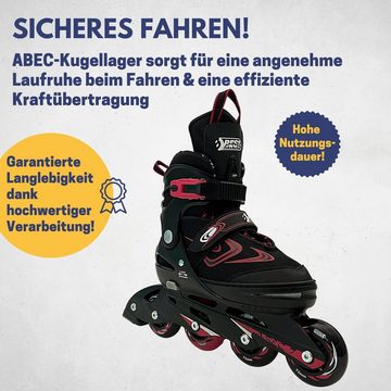 Best Sporting Inlineskates Inliner Rollerskates Schuhe Kinder I Inliner mit 4 Rollen, Inline Skates Kinder I Rollschuhe größenverstellbar