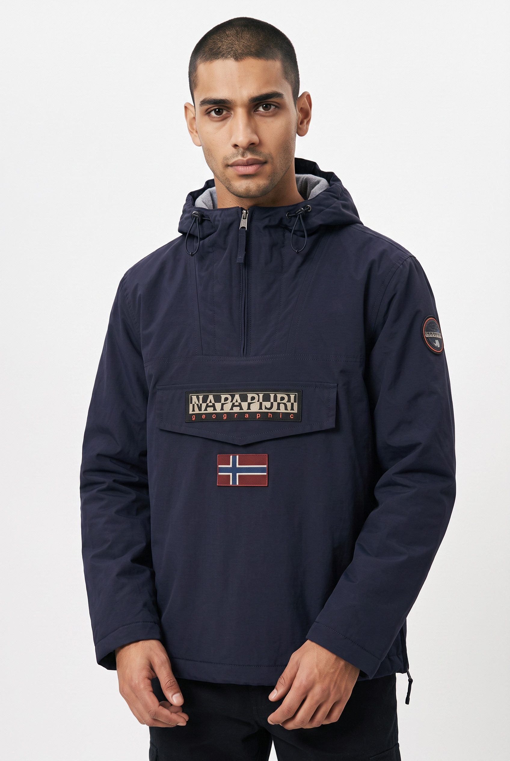 Napapijri Anorak RAINFOREST WINTER 3 DARK GREY SOLID mit unifarbenem Design, sportliche Silhouette
