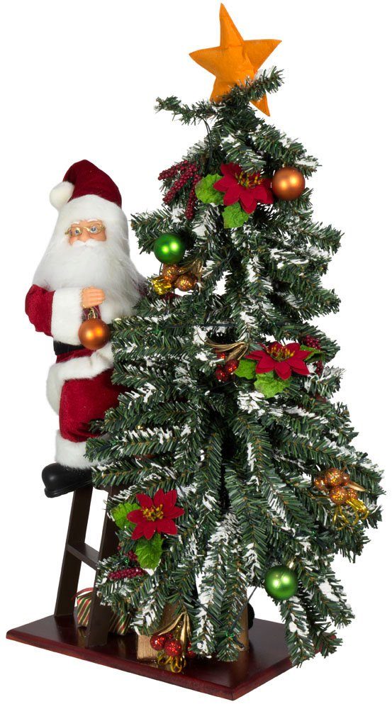 Weihnachtsmann mit Baum 80cm LED-Beleuchtung