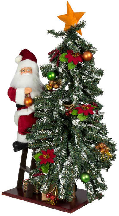 Christmas Paradise Weihnachtsmann mit Baum 80cm LED-Beleuchtung (Deko Figur, 1 St)