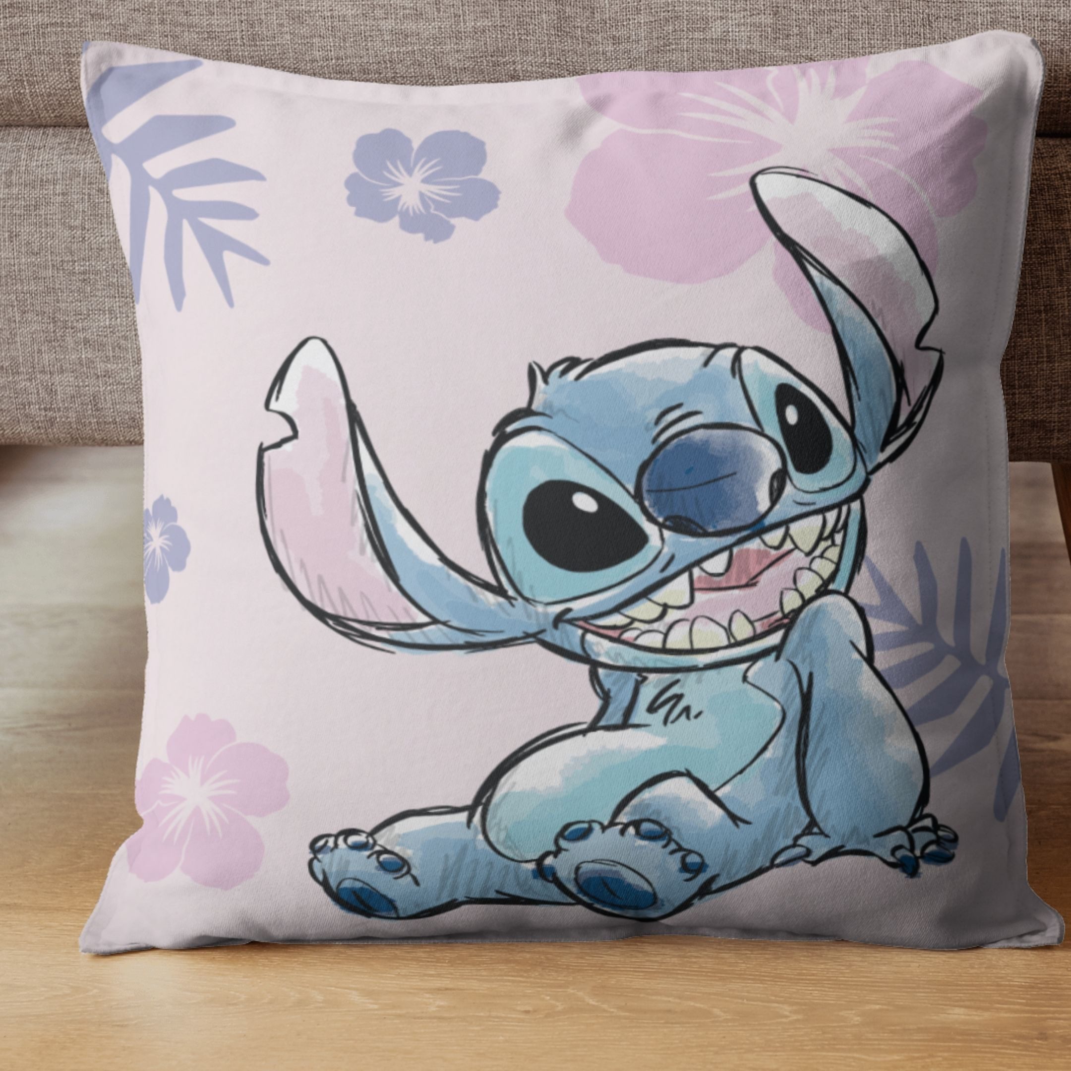 Lilo & Stitch Sitzkissen Stitch Kissen Lilo und Stitch 35cm x 35cm, befüllt, Kuschelkissen