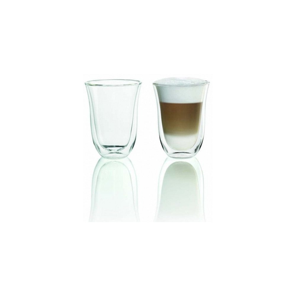 De'Longhi® Pinguino Kaffeeservice DeLonghi Latte macchiato Gläser 2er Set, 2 Personen, Thermoglas, Doppelwandiges Glasdesign