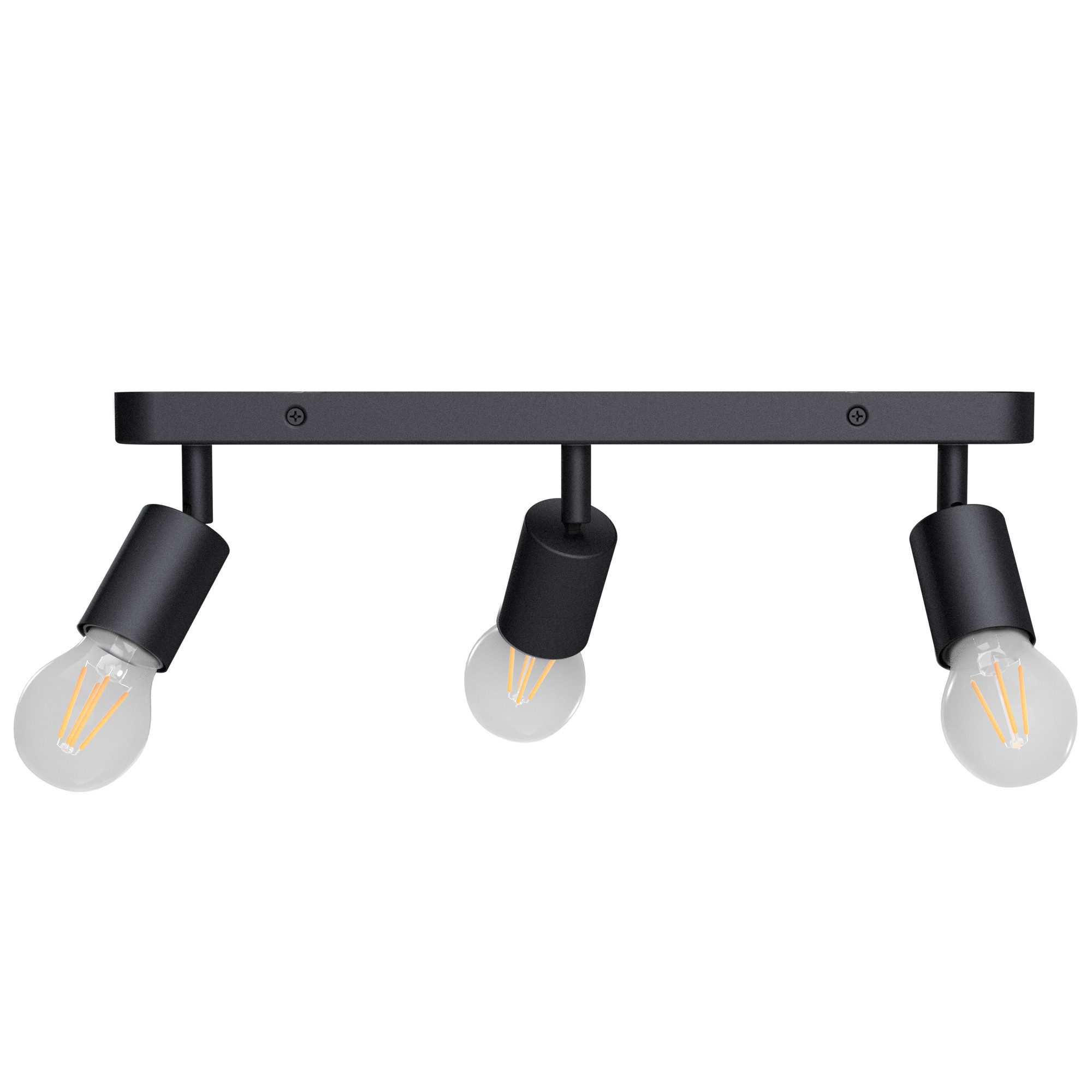linovum LED Aufbaustrahler AWORA Deckenleuchte 3 flammig schwarz mit fourSTEP LED E27 warmweiß, Warmweiß
