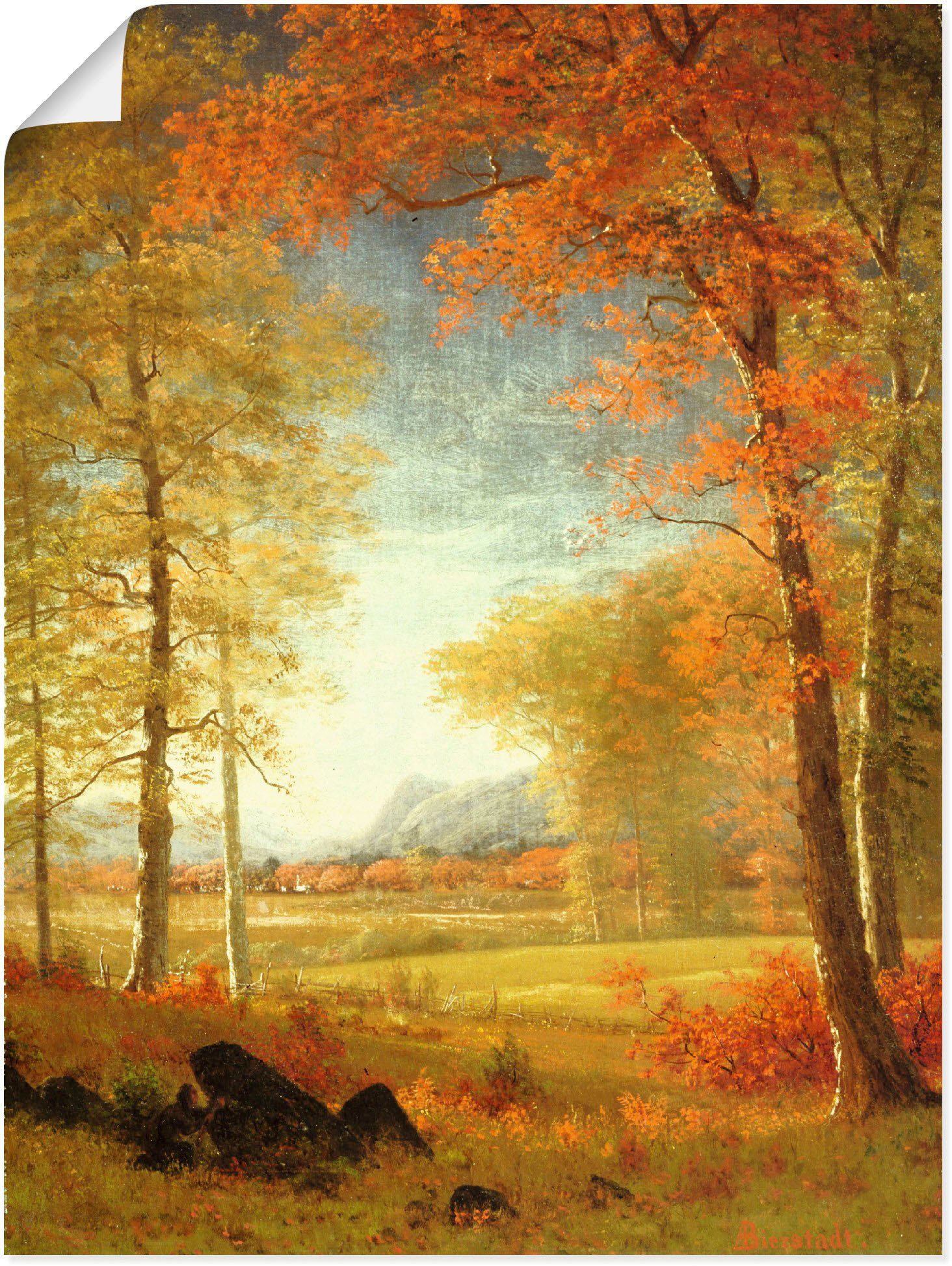 Artland Wandbild Herbst in Oneida County, New York., Felder (1 St), als Leinwandbild, Wandaufkleber oder Poster in versch. Größen