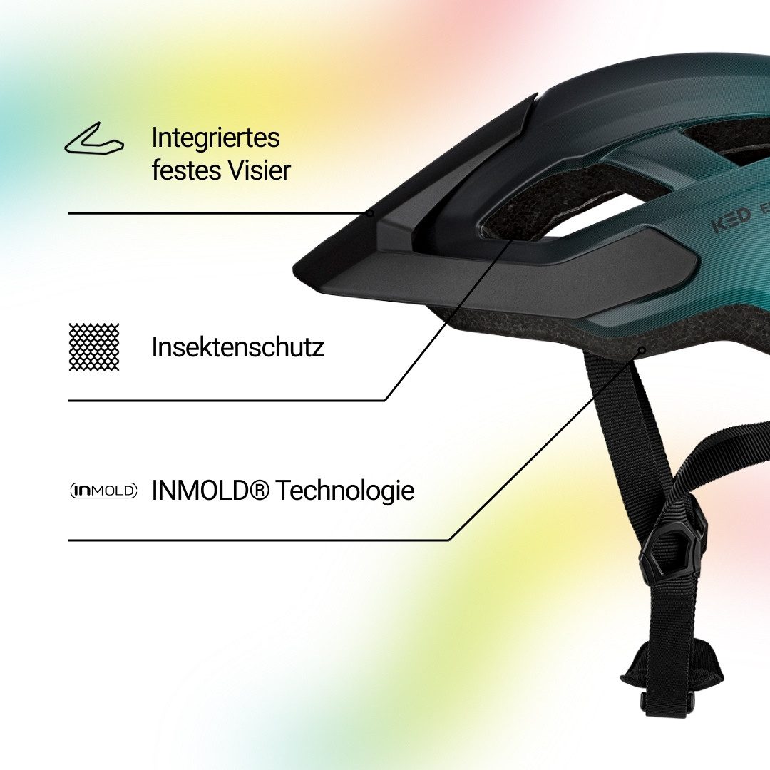 KED Fahrradhelm Embrace Jr Fahrradhelm für Jugendliche, mit LED Rücklicht und In-Mold Technologie
